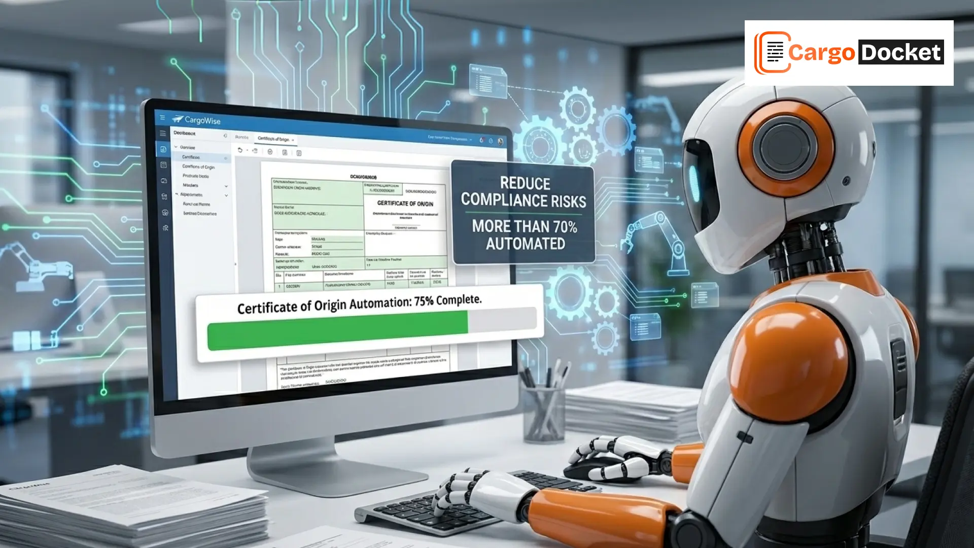 Learn how AI automates Certificate of Origin processing in CargoWise for exporters and importers to reduce delays, errors, and compliance risks seamlessly.